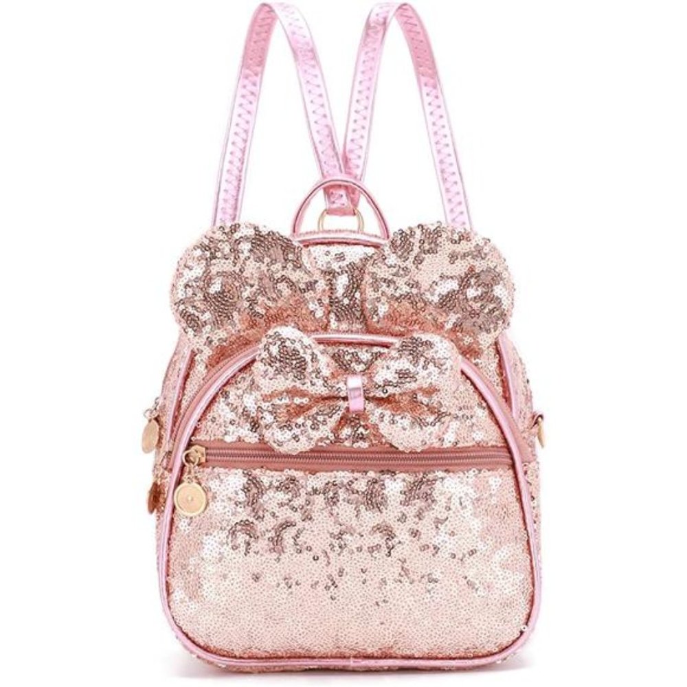 Girls Bowknot Cute Sparkly Mini Backpack Small Daypacks Convertible Shoulder Bag